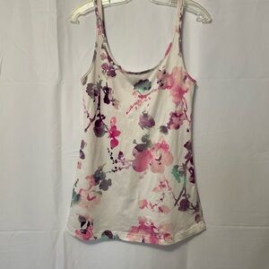 Lululemon Athletica Floral Daily Tank Top Pink and Purple Women’s Medium